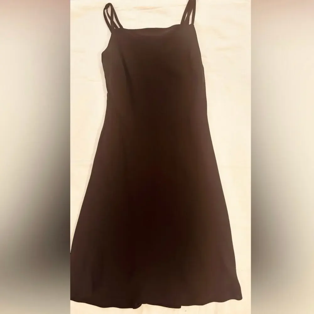 Jones Wear Black Slip Dress Midi Minimalist Size 8 - Picture 5 of 7
